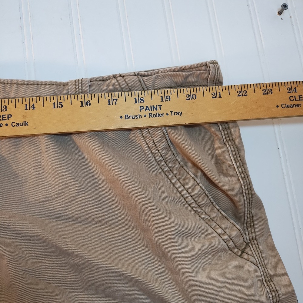 VTG Lee Dungarees Mens 42 Cargo Shorts Tan Khaki Cotton Gorpcore Utility 90s Y2K - Picture 7 of 8